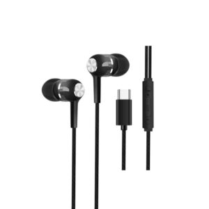 AURICULARES ESTEREO USB-C CON MICROFONO NEGRO