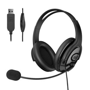 AURICULARES ESTÉREO USB 2.0 TINGDA CON MICRÓFONO NEGRO