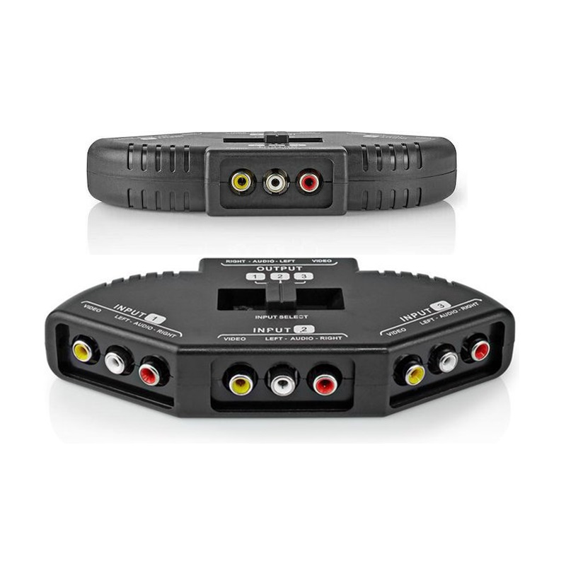 SELECTOR RCA AUDIO/VÍDEO 3 ENTRADAS - 1 SALIDA
