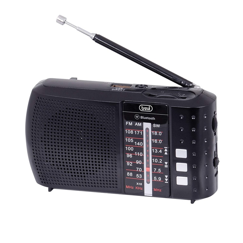 RADIO ANALÓGICA PORTÁTIL AM/FM/SW AUDIO BT, USB, MicroSD TREVI NEGRO
