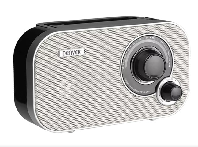 RADIO ANALÓGICA PORTÁTIL FM DENVER TR-51 BLANCA