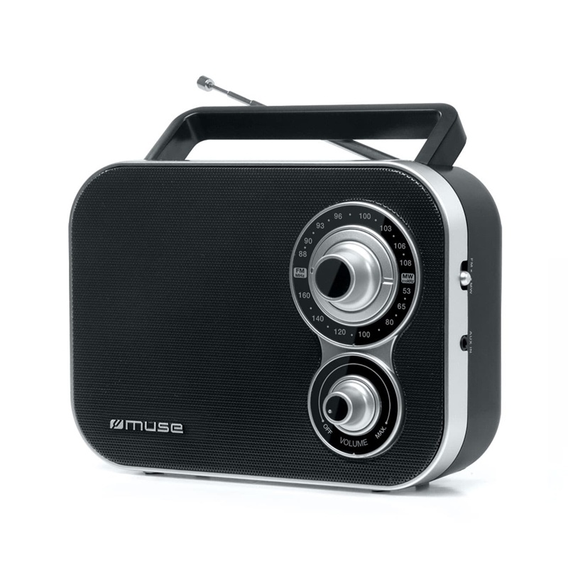 RADIO ANALÓGICA PORTÁTIL FM/MW MUSE M-051R AC/DC NEGRO