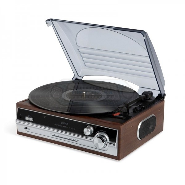 TOCADISCOS RETRO DENVER VPR-190 RADIO FM Y ALTAVOCES