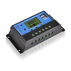 REGULADOR PWM CARGA SOLAR 12-24V DC 20A LCD, USB