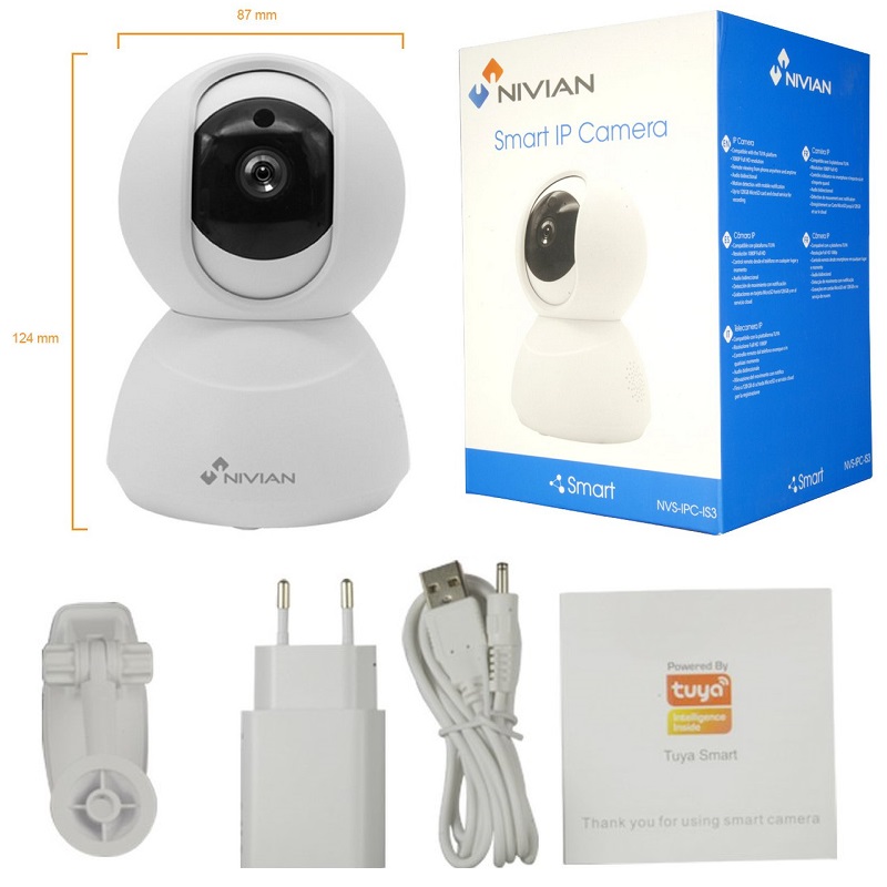 CÁMARA IP WIFI 1080P MOTORIZADA NIVIAN COMPATIBLE APPS - Imagen 3