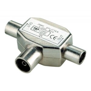 DIVISOR ANTENA TV 2 SALIDAS MACHO METÁLICO