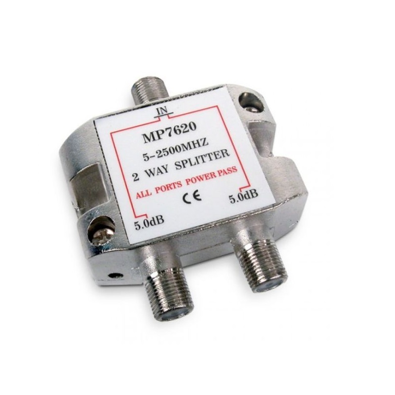 DISTRIBUIDOR ANTENA TV-SAT 2 SALIDAS TIPO F (5-2500MHZ)