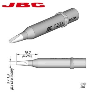 PUNTA SOLDADURA JBC T-20D 3x1.5mm