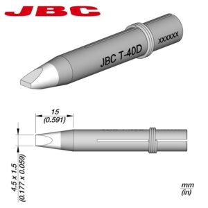 PUNTA SOLDADURA JBC T-40D 4.5x1.5mm