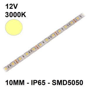 TIRA LEDS 12VDC BLANCO CÁLIDO 10mm SMD 5050 IP65 14.4W METRO