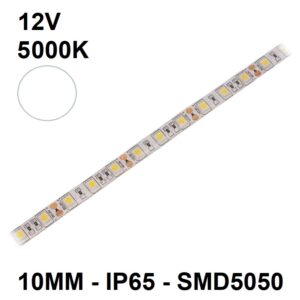 TIRA LEDS 12VDC BLANCO FRIO 10mm SMD 5050 IP65 14.4W METRO