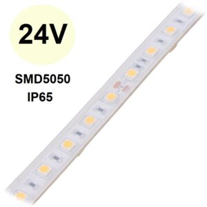 TIRA LED BLANCO CÁLIDO 24VDC IP65 14,4W 5050 10MM METRO