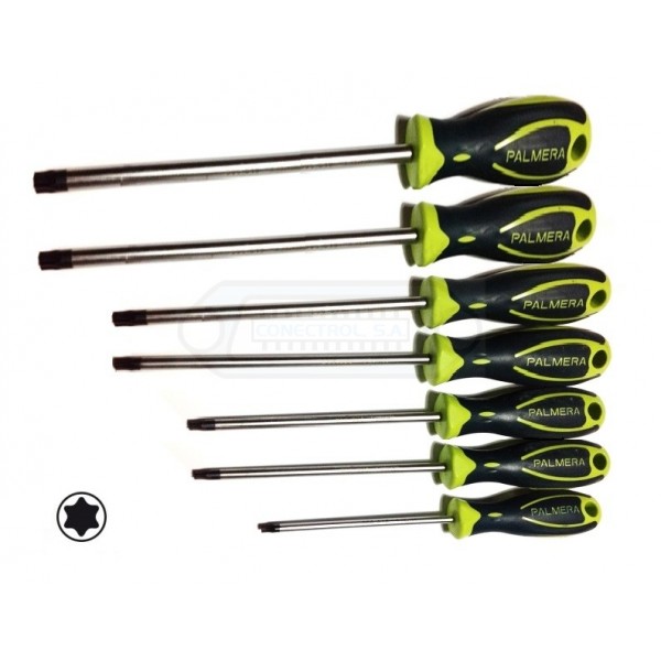 JUEGO DESTORNILLADORES TORX 7 PIEZAS PALMERA