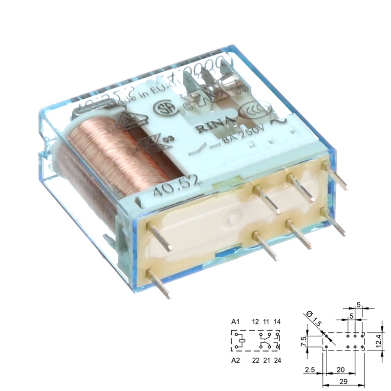 RELE DE POTENCIA FINDER 40.52 DC 60V (2Co) 8A/250VAC PCB