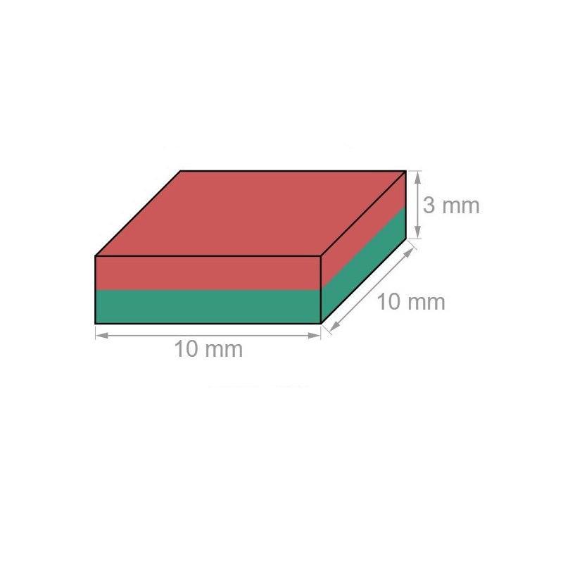 IMÁN DE NEODIMIO BLOQUE NIQUELADO 10x10x3mm 1.7kg N42 - Imagen 3