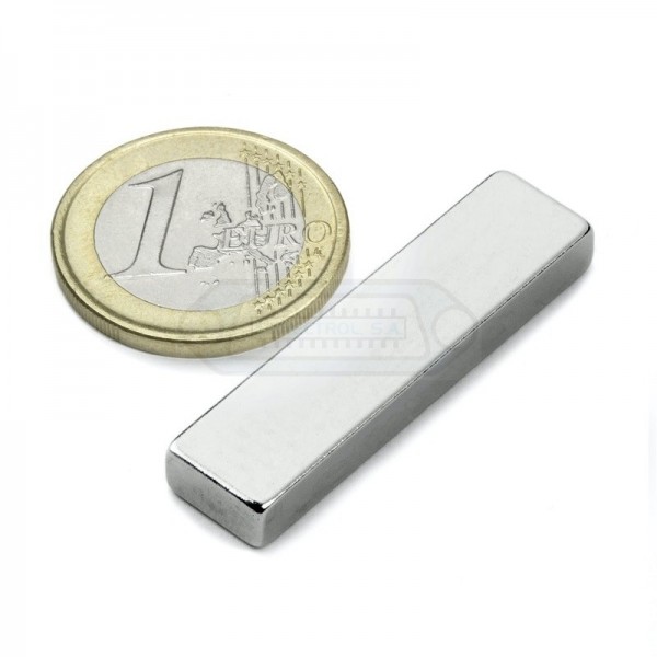 IMÁN DE NEODIMIO BLOQUE NIQUELADO 40x10x5mm 9.5kg N42