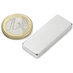 IMÁN DE NEODIMIO BLOQUE NIQUELADO 40x15x5mm 8kg N40