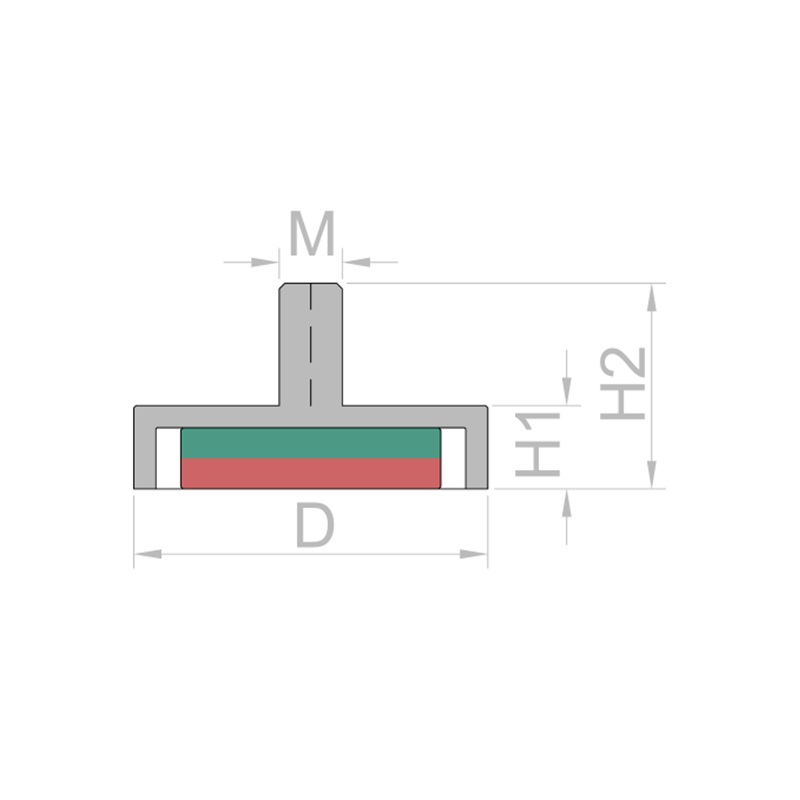 IMÁN DE NEODIMIO VASTAGO ROSCADO M3 Ø13mm 3.5Kg N42 - Imagen 3