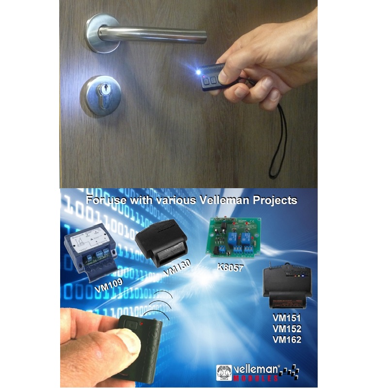 EMISOR DE 2 CANALES RF CON LUZ LED VELLEMAN - Imagen 3