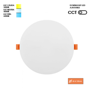 DOWNLIGHT GORT EMPOTRAR Ø120mm 12W CCT 3K/4K/6K CORTE AJUSTABLE