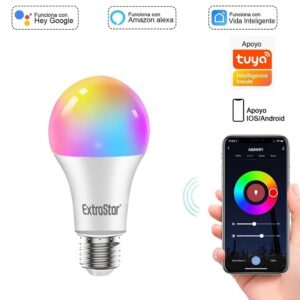 BOMBILLA LED RGB WIFI E27 10W 800LM EXTRASTAR ANDROID/IOS