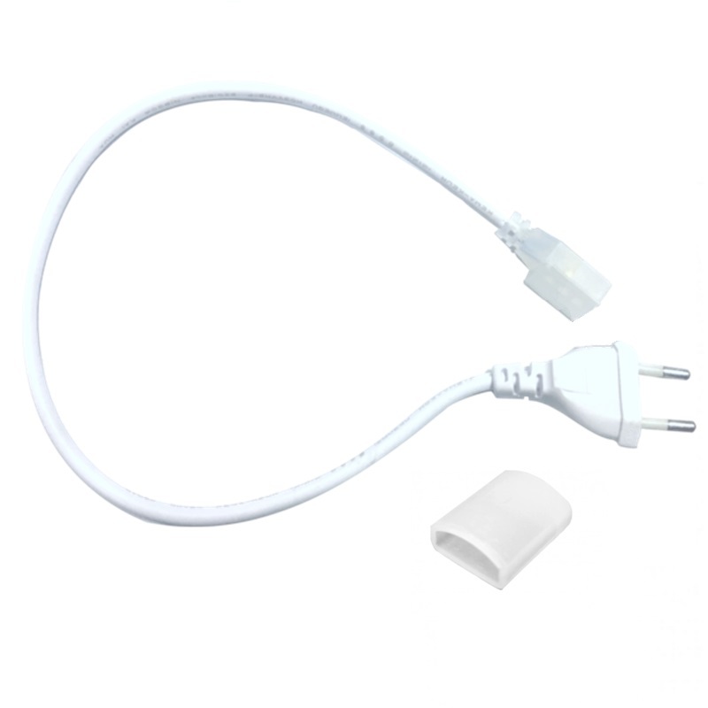 CABLE TIRA LED COB MONOCOLOR 230V 12mm ENCHUFE IP44 + TAPA, ESTRECHO