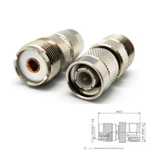 ADAPTADOR PL-259 (UHF) HEMBRA - TNC MACHO AÉREO RECTO