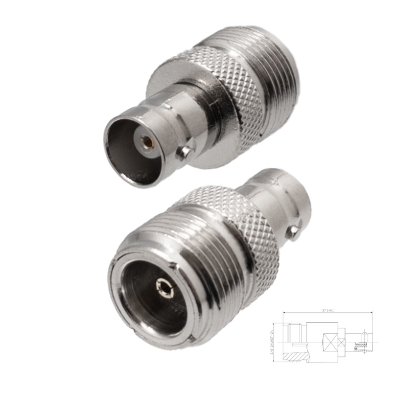 ADAPTADOR N HEMBRA - BNC HEMBRA AÉREO RECTO