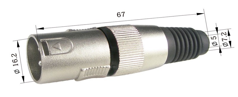 CONECTOR XLR 3P MACHO AÉREO RECTO - Imagen 3