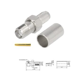 CONECTOR SMA HEMBRA AÉREA RECTO CRIMPAR RG58