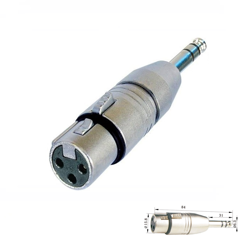 ADAPTADOR XLR 3P HEMBRA - JACK 6.3mm MACHO ESTÉREO