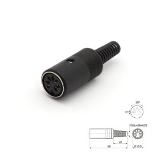 CONECTOR DIN HEMBRA AÉREO 7P 315º SOLDAR