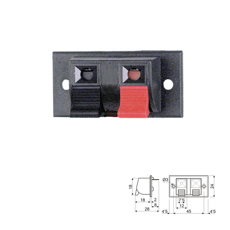 CONECTOR ALTAVOZ 2P PRESIÓN PANEL