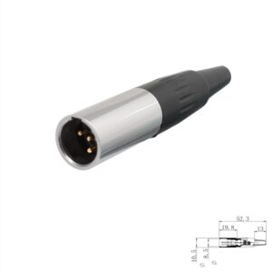 CONECTOR MINI XLR 4P MACHO AÉREO RECTO