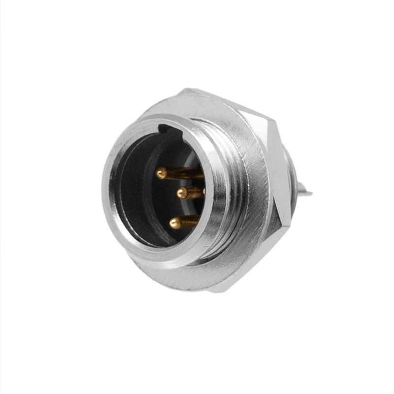 CONECTOR MINI XLR 4P MACHO CHASIS ROSCA