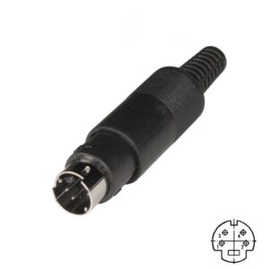 CONECTOR MINI DIN 4 PINES MACHO AÉREO