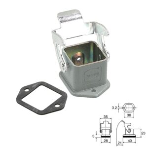 CARCASA HDC HARTING HAN-A 3A RECTO CON PESTILLO