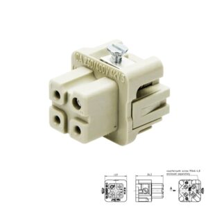 CONECTOR HDC HARTING 4P (3+PE) HAN-A 3A HEMBRA