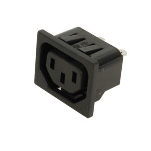 BASE IEC C13 HEMBRA 10A/250V PANEL PRESIÓN FASTON 6.3mm