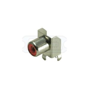 CONECTOR RCA HEMBRA METÁLICO ACODADO C.I. ROJO