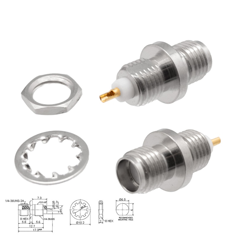 CONECTOR SMA HEMBRA CHASIS RECTO SOLDAR RG58