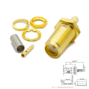 CONECTOR SMA HEMBRA RECTO CHASIS ROSCA CRIMPAR RG174