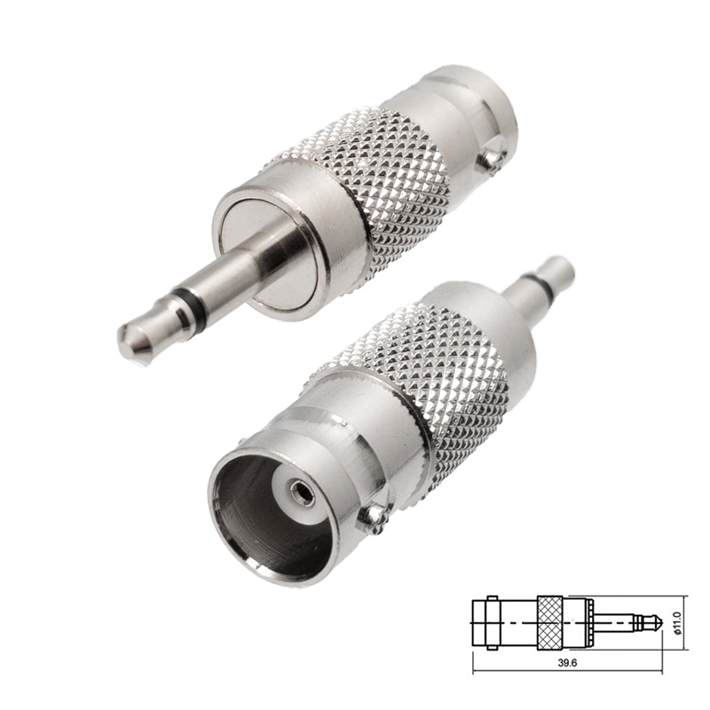 ADAPTADOR BNC HEMBRA - JACK 3.5mm MACHO MONO AÉREO RECTO