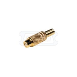 CONECTOR RCA HEMBRA AEREA METÁLICO DORADO BLANCO