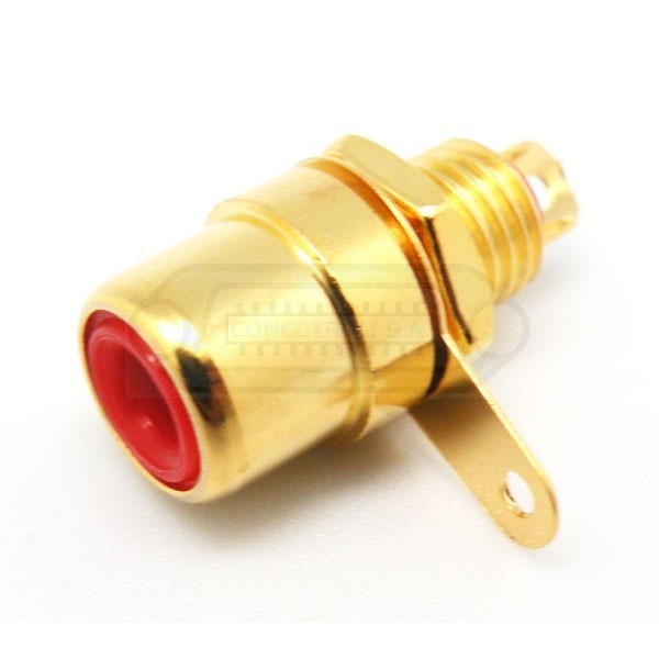 CONECTOR RCA HEMBRA CHASIS ROJO