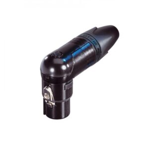 CONECTOR XLR 3P HEMBRA AÉREO 90º NEUTRIK NEGRO/DORADO