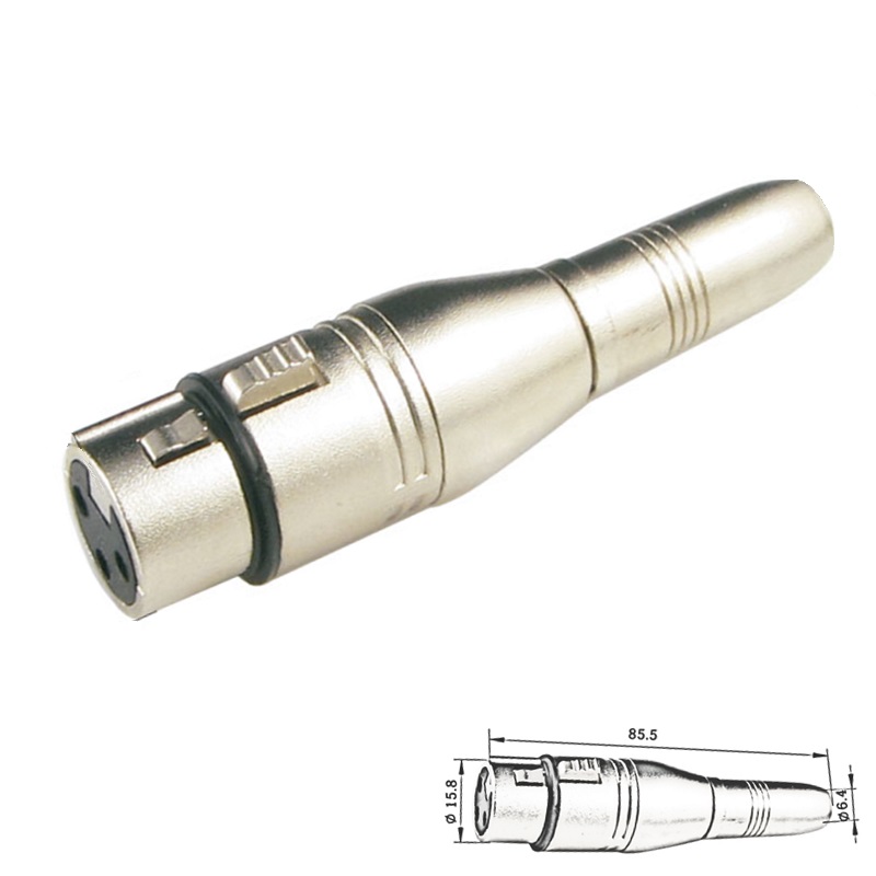 ADAPTADOR XLR 3P HEMBRA - JACK 6.3mm HEMBRA ESTÉREO