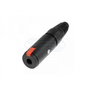 CONECTOR JACK 6.35mm HEMBRA ESTÉREO AÉREO NEUTRIK NEGRO/PLATA