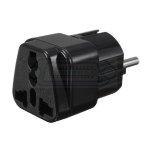 ADAPTADOR RED CLAVIJA UNIVERSAL A EUROPEA 250V 10/16A NEGRO