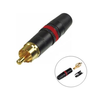 CONECTOR RCA MACHO AÉREO METÁLICO / ROJO REAN (NEUTRIK)